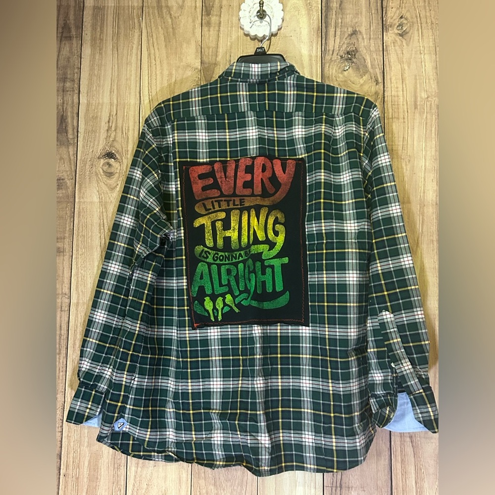 NWT UpCycled Graphic Flannel Bob Marley Graphic Flannel size xL